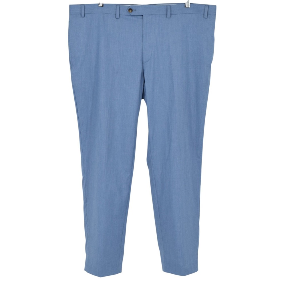 Ralph Ralph Lauren Men's 42Wx30L Dress Pants Solid Powder Blue Slim Fit Trousers